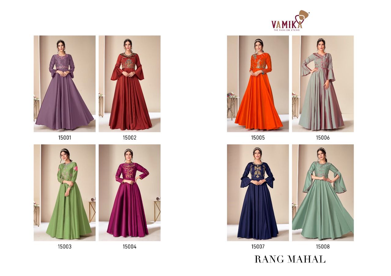 Vamika Rang Mahal Silk Designer Gown Catalog
