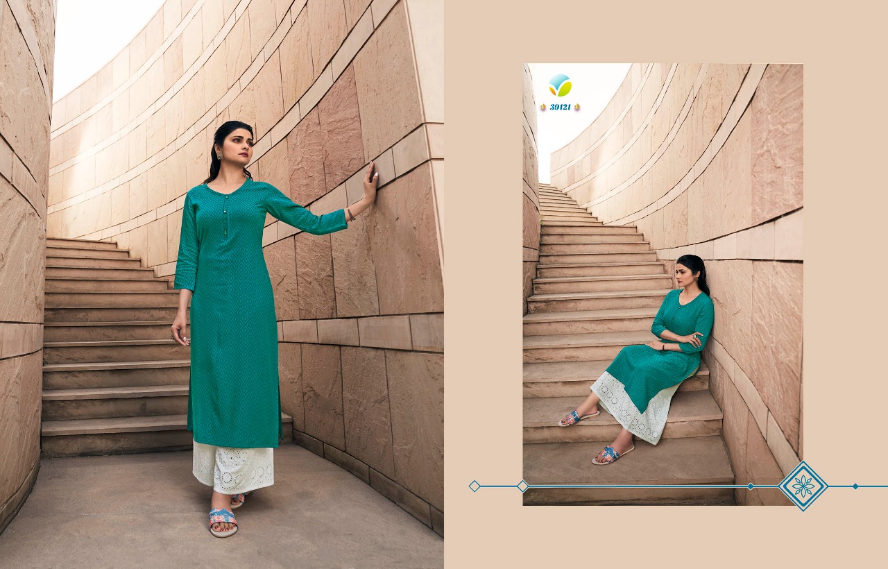 Vinay Tumbaa Magnet Vol  4 Rayon Designer Kurti With Plazoo Catalog