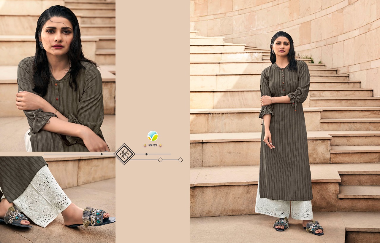 Vinay Tumbaa Magnet Vol  4 Rayon Designer Kurti With Plazoo Catalog