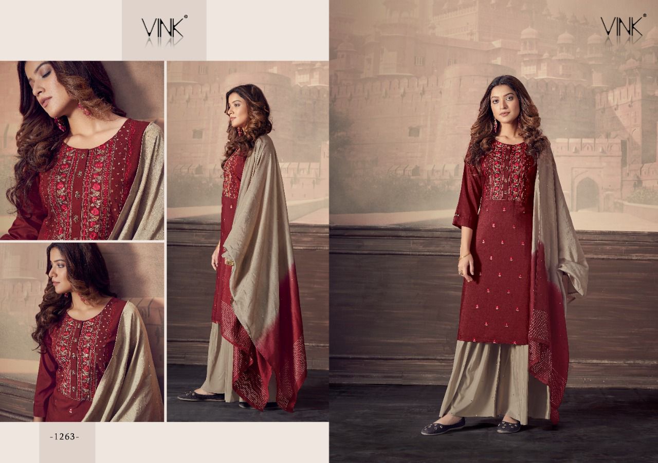 Vink Scarlet Kurti With Sharara And Dupatta Catalog