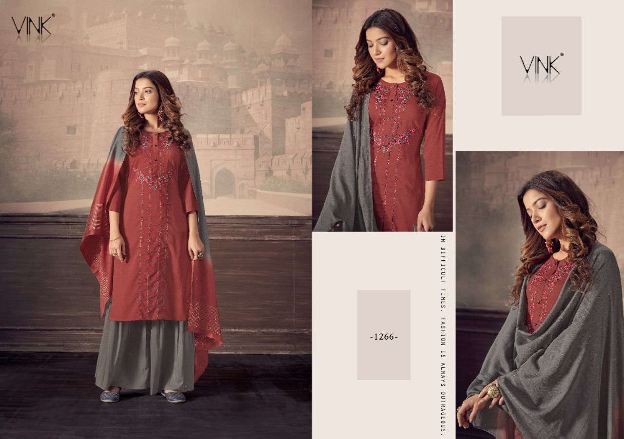 Vink Scarlet Kurti With Sharara And Dupatta Catalog