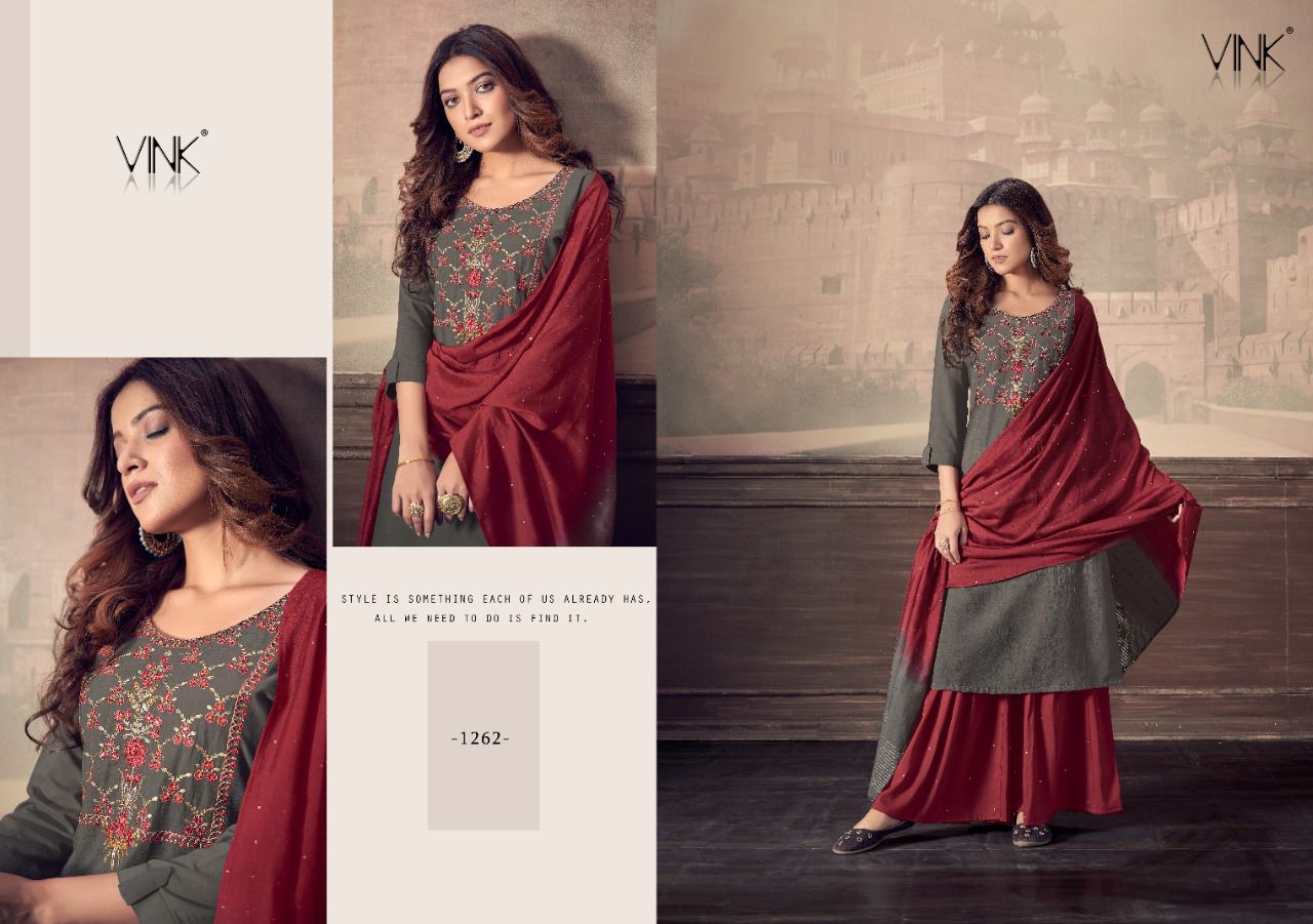 Vink Scarlet Kurti With Sharara And Dupatta Catalog