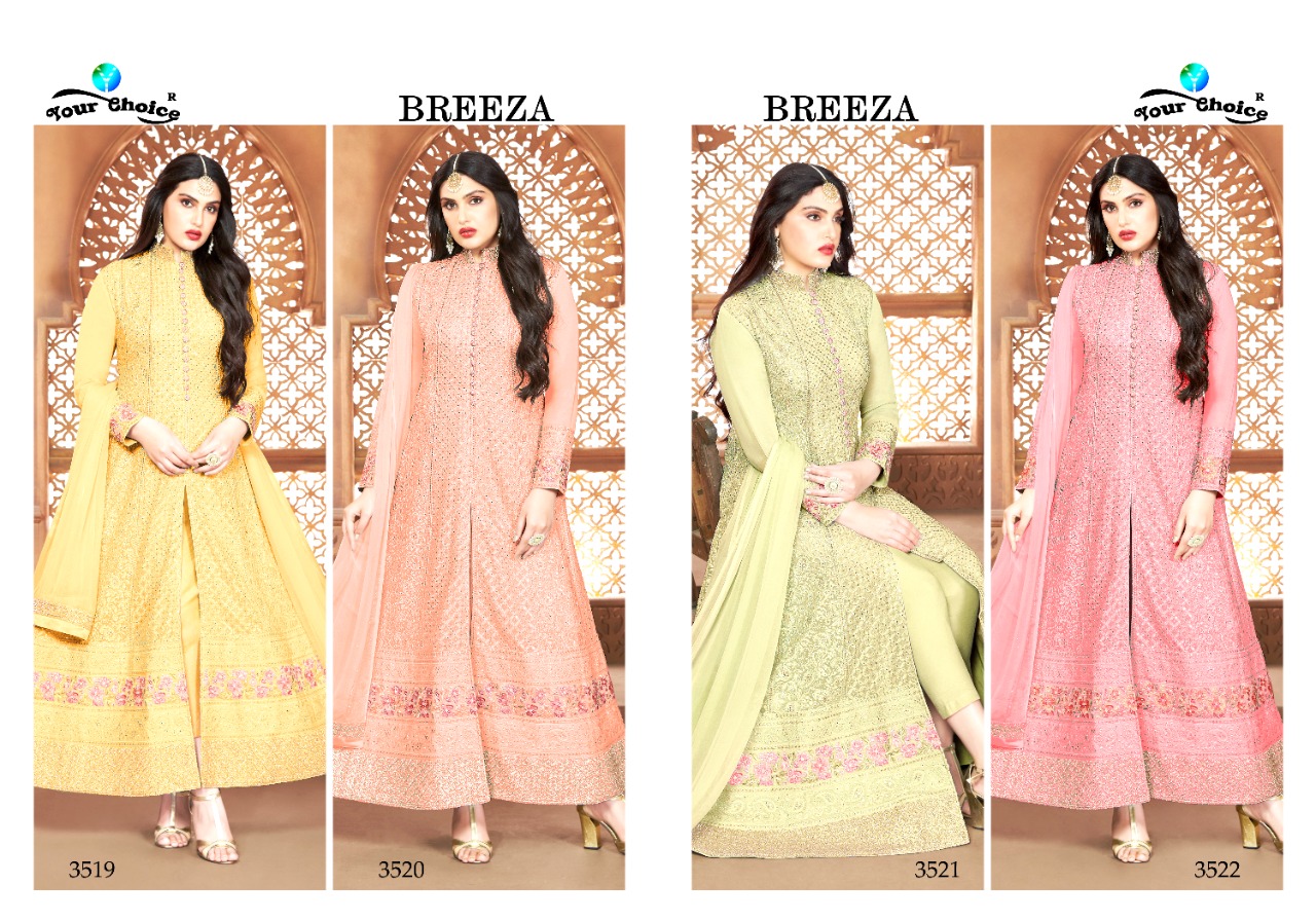 Yc Breeza Georgette Designer Salwar Suits Catalog