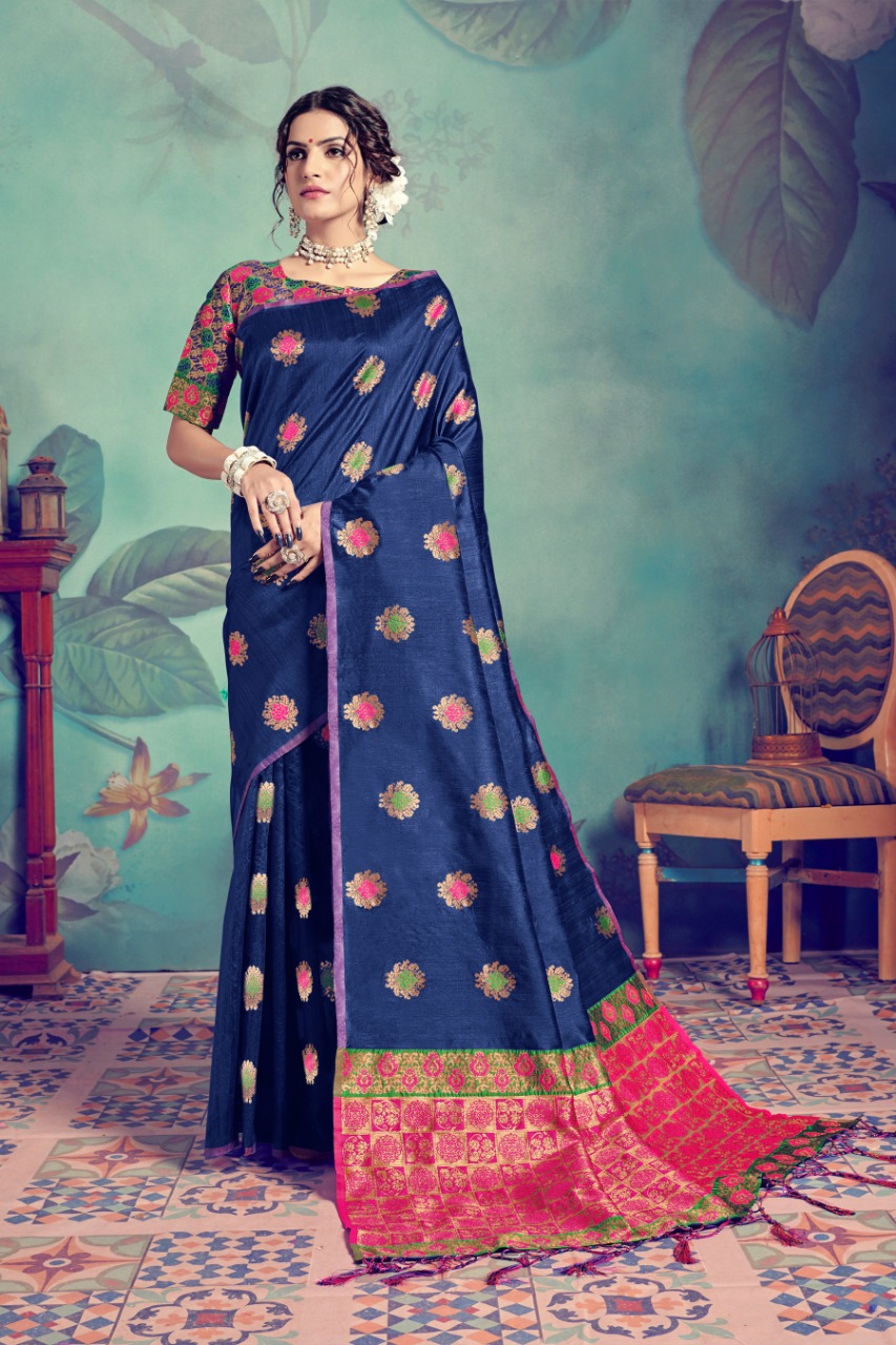 Ynf Pasudh Occasion Wear Banarasi Tussar Silk Saree Catalog