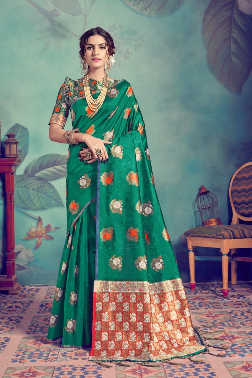 Ynf Pasudh Occasion Wear Banarasi Tussar Silk Saree Catalog