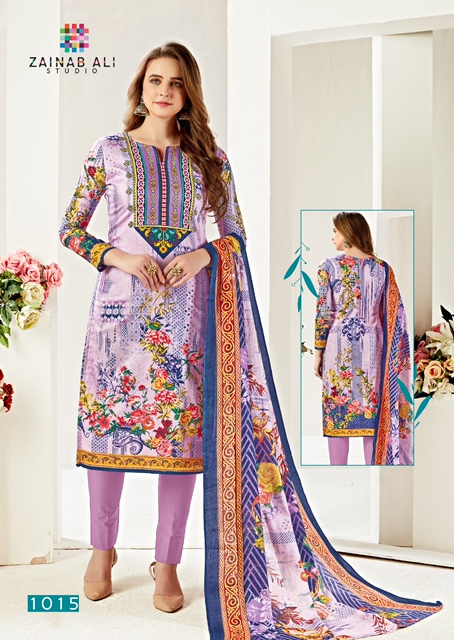 Zainab Ali  Vol 1 Premium Lawn Cotton Dress Material Catalog
