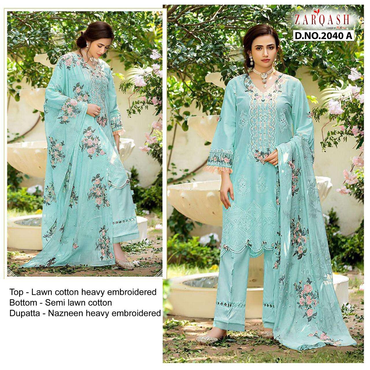 Zarqash Adan Rose Designer Cotton Pakistani  Catalog