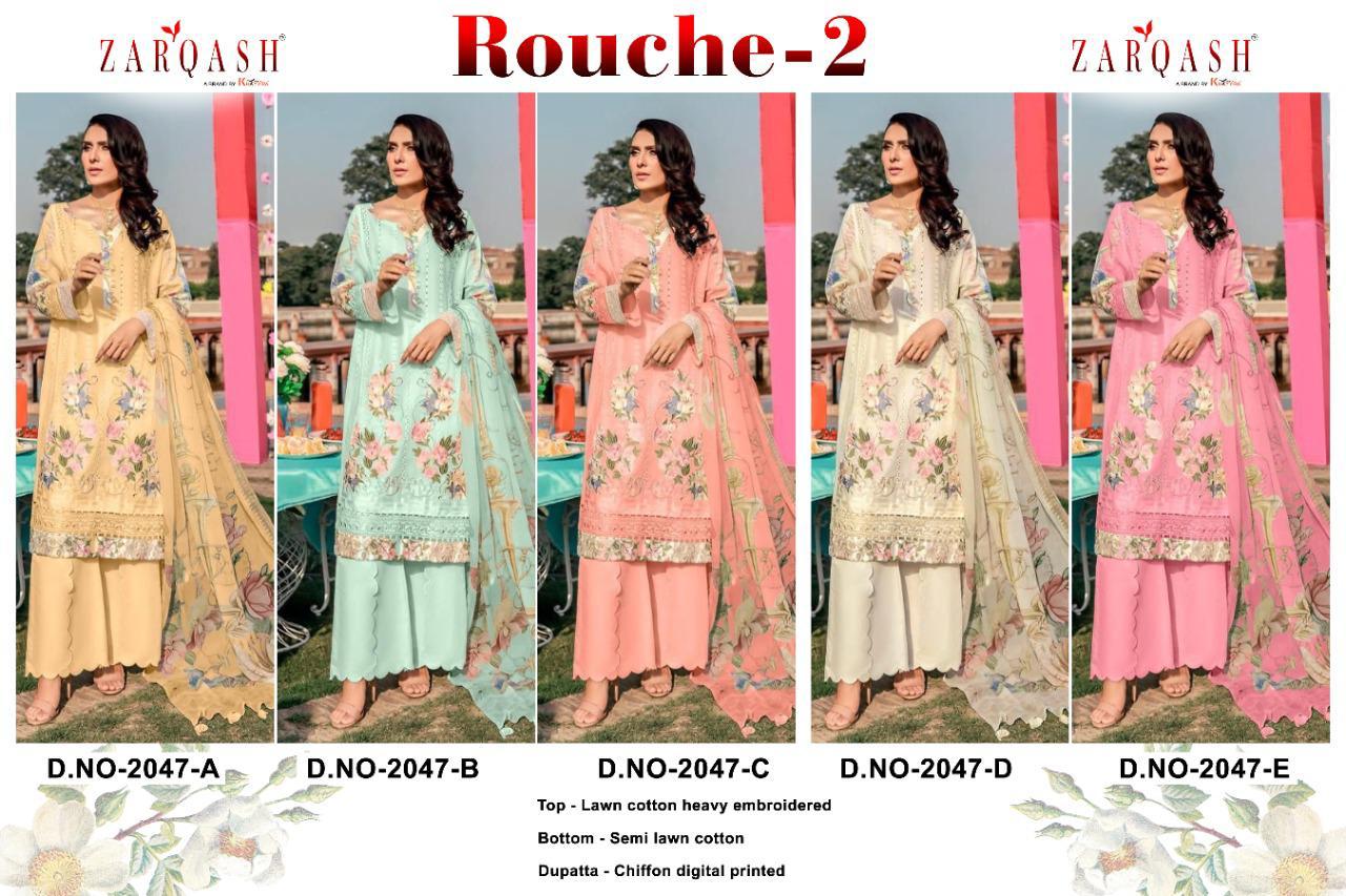 Zarqash Rouche Vol 2 Festive Wear Pakisatni Salwar  Suits Catalog