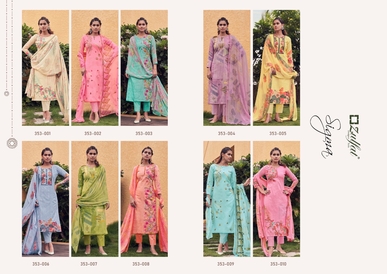 Zulfat Sigma Cotton Digital Printed Fancy  Designer Dress Material Catalog