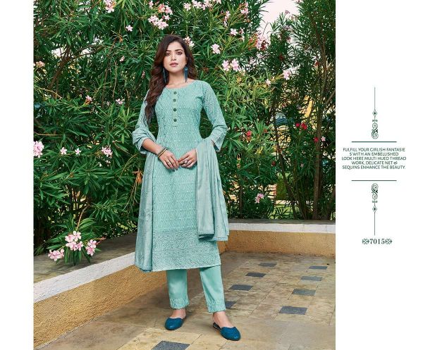 Manas Schiffli Vol  3 Designer Georgette Ready Made Kurti Catalog
