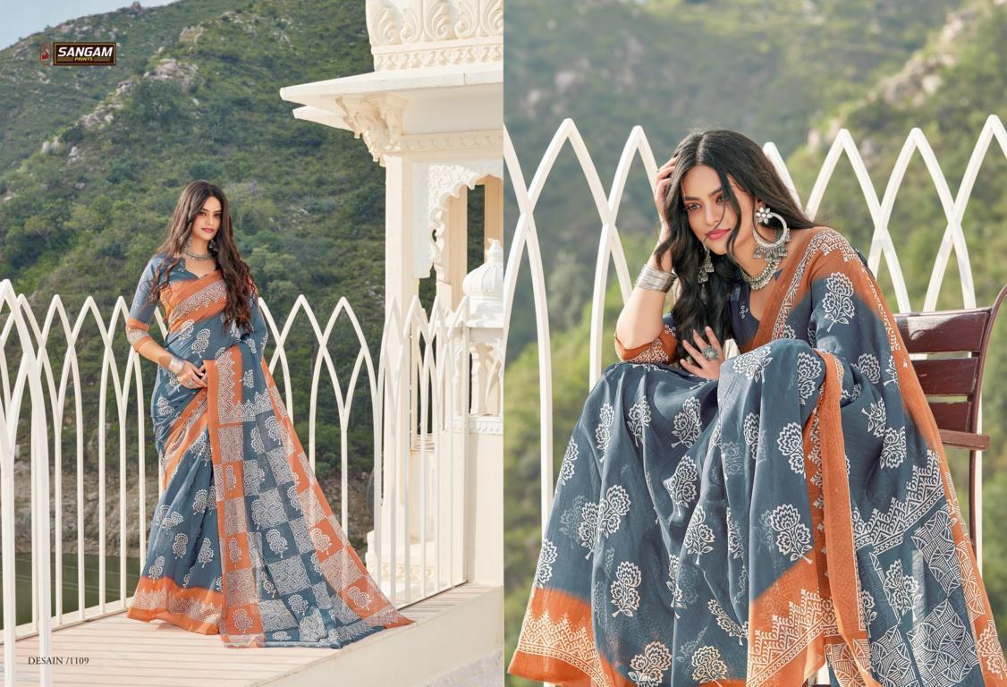Sangam Belliza Printed Cotton Sarees