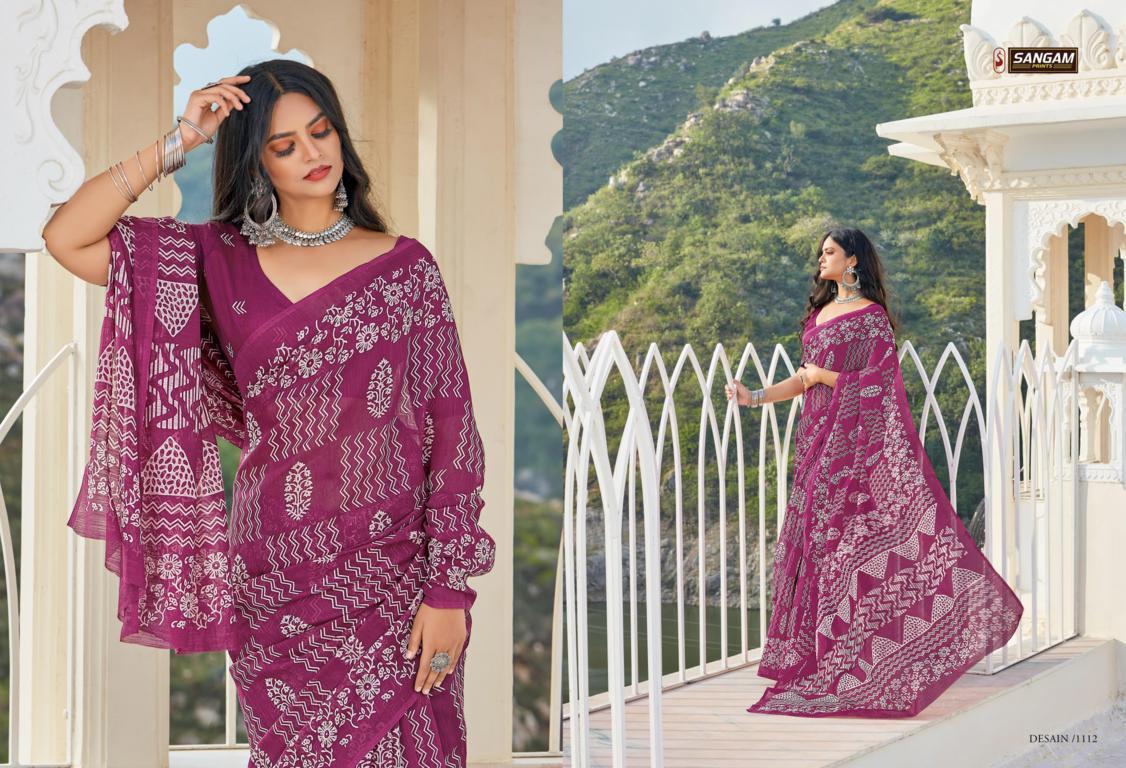 Sangam Belliza Printed Cotton Sarees