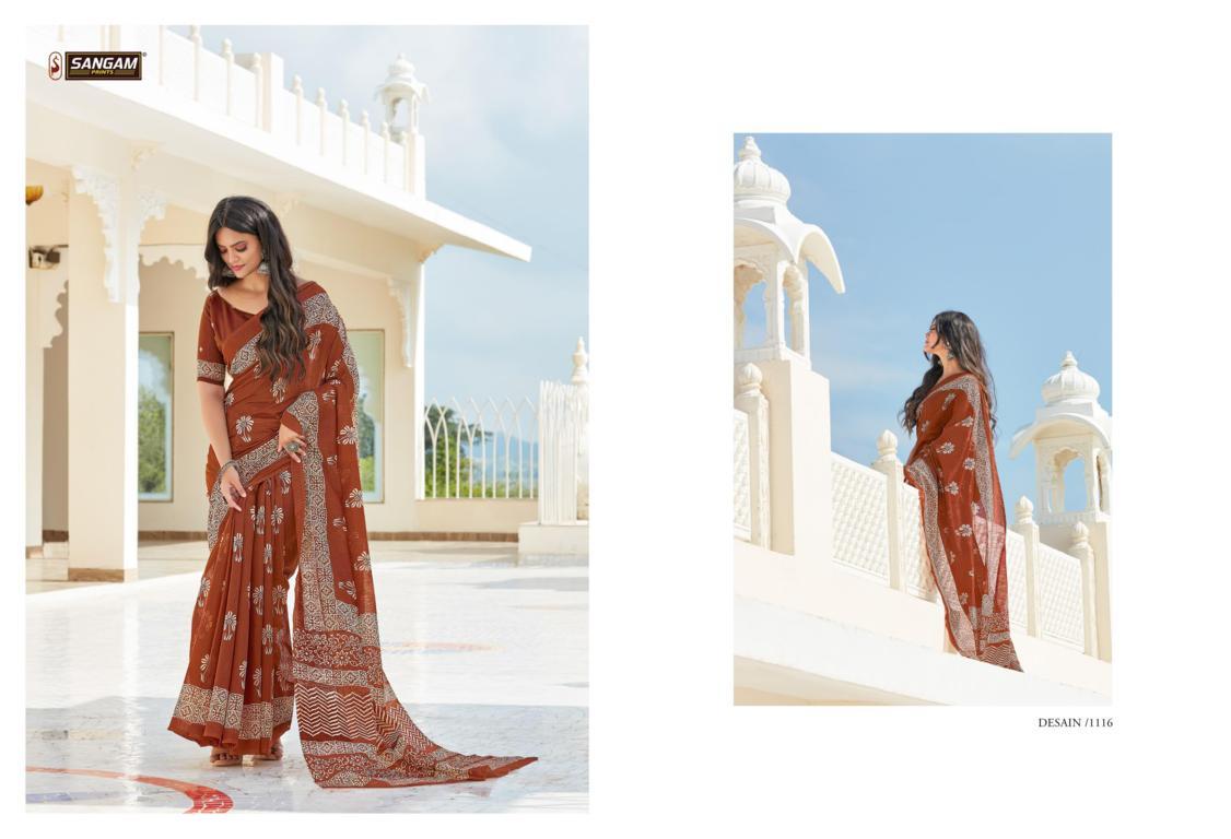 Sangam Belliza Printed Cotton Sarees
