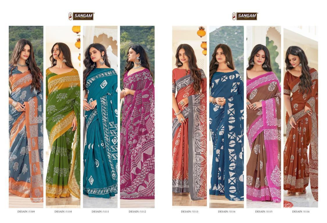 Sangam Belliza Printed Cotton Sarees