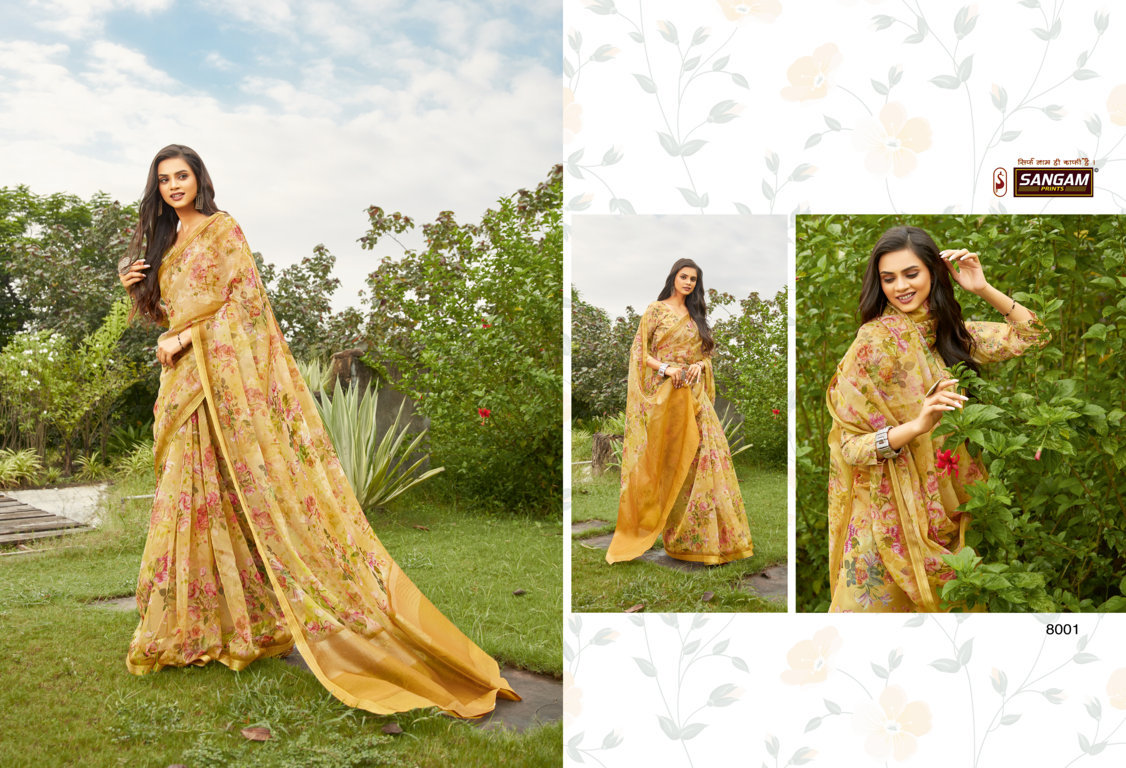 Sangam Nupur Organza Digital Print Sarees