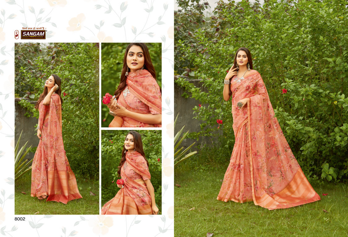 Sangam Nupur Organza Digital Print Sarees