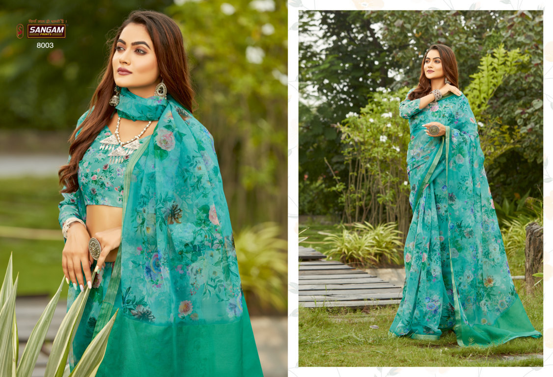 Sangam Nupur Organza Digital Print Sarees