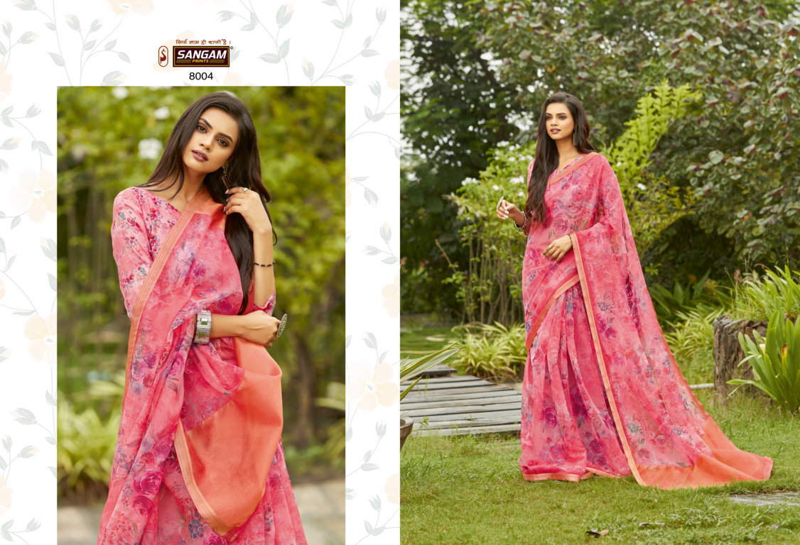 Sangam Nupur Organza Digital Print Sarees