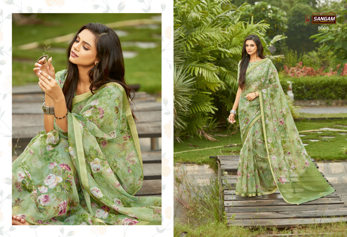 Sangam Nupur Organza Digital Print Sarees