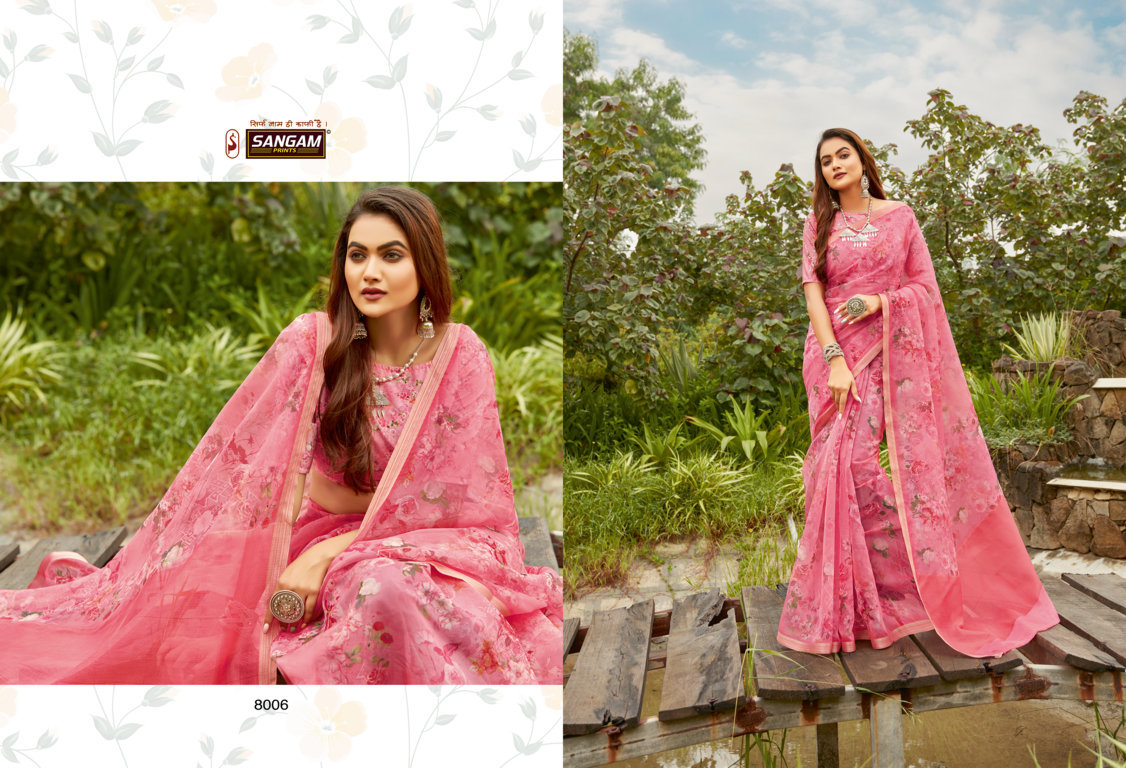 Sangam Nupur Organza Digital Print Sarees