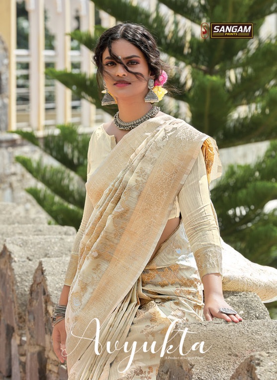 Sangam Presents Avyukta Linen Silk Sarees