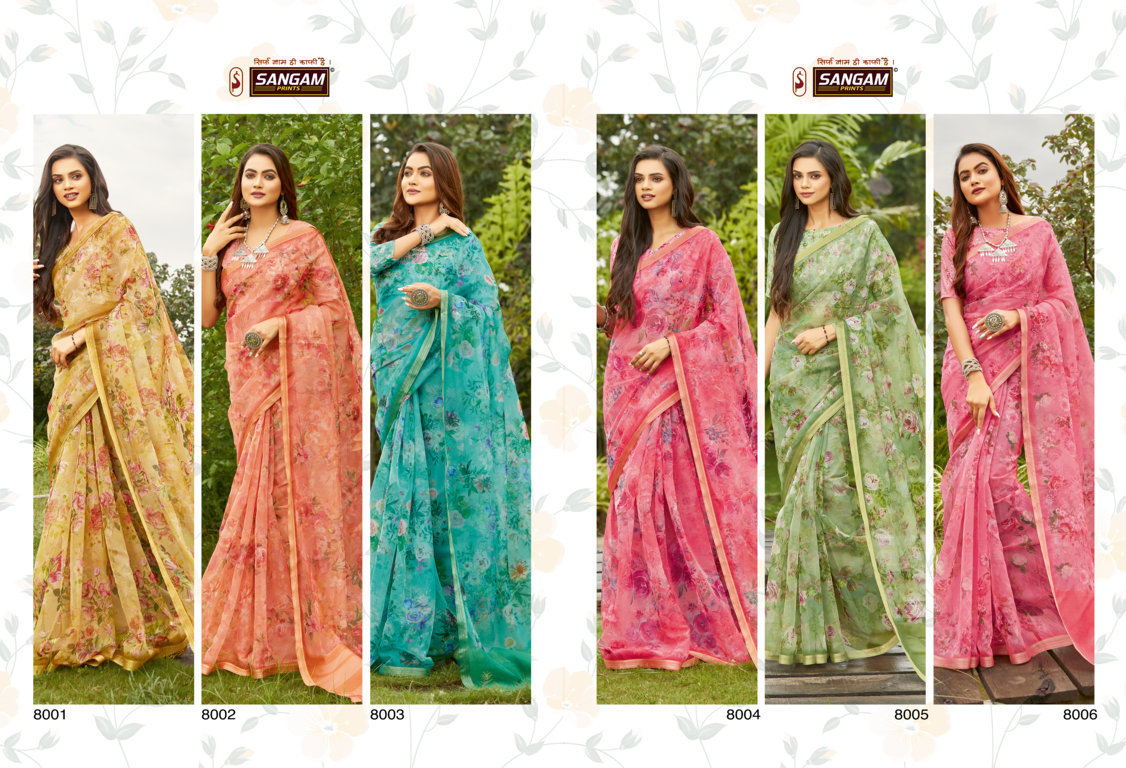 Sangam Nupur Organza Digital Print Sarees