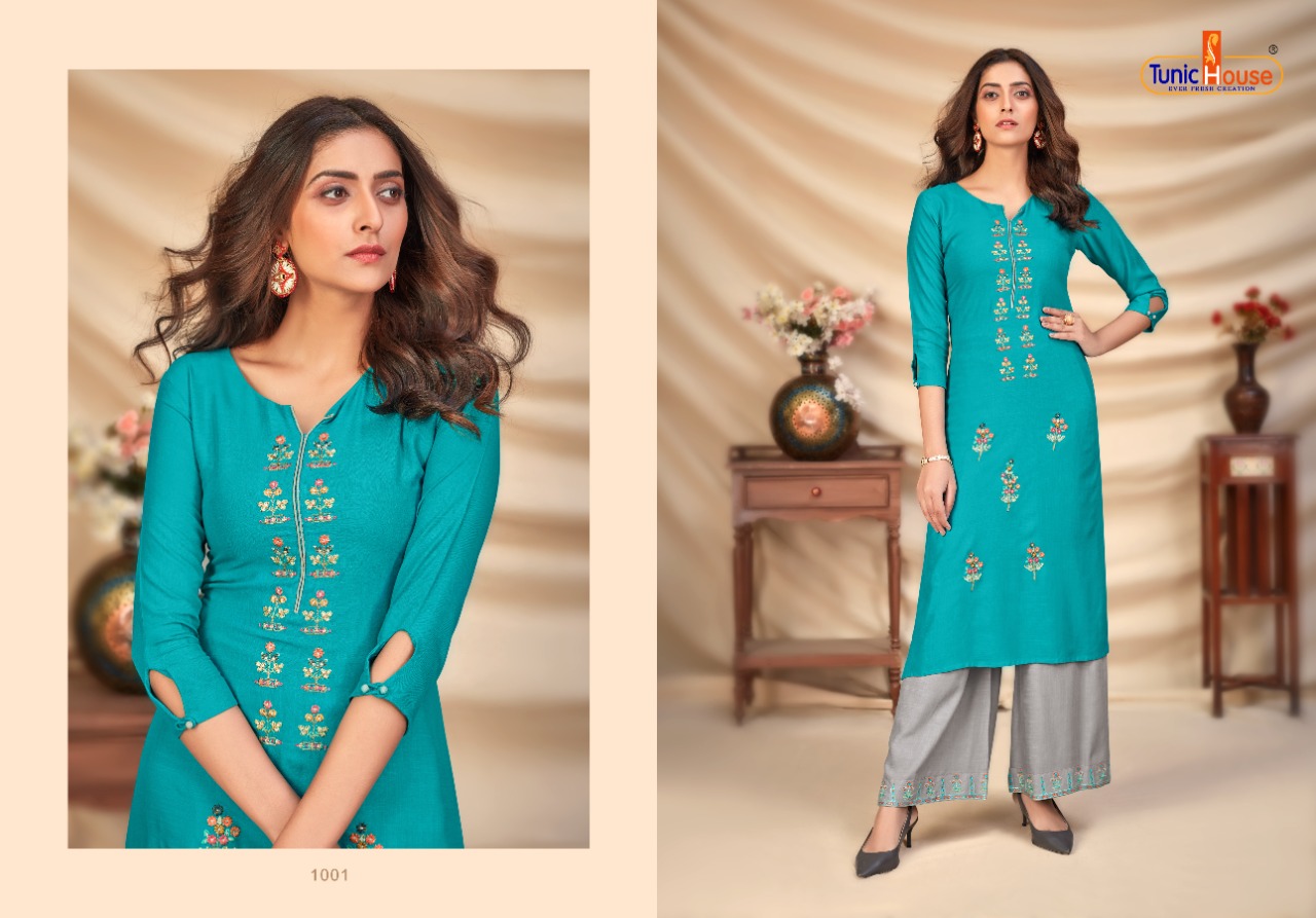 Tunic House Nyra-2 Designer Kurti With Palazzo Catalog