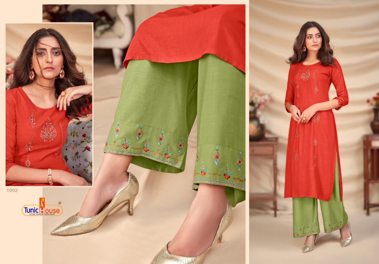 Tunic House Nyra-2 Designer Kurti With Palazzo Catalog