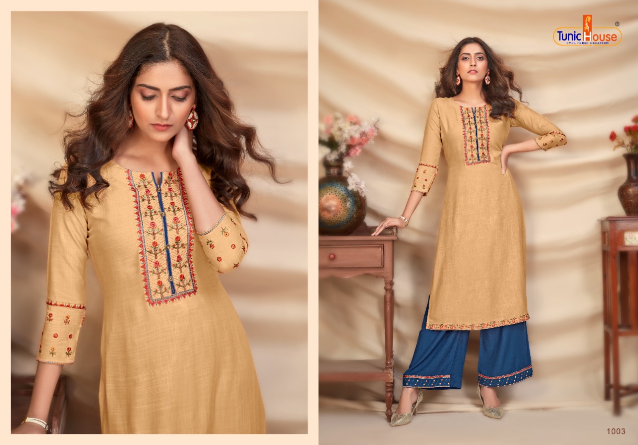 Tunic House Nyra-2 Designer Kurti With Palazzo Catalog