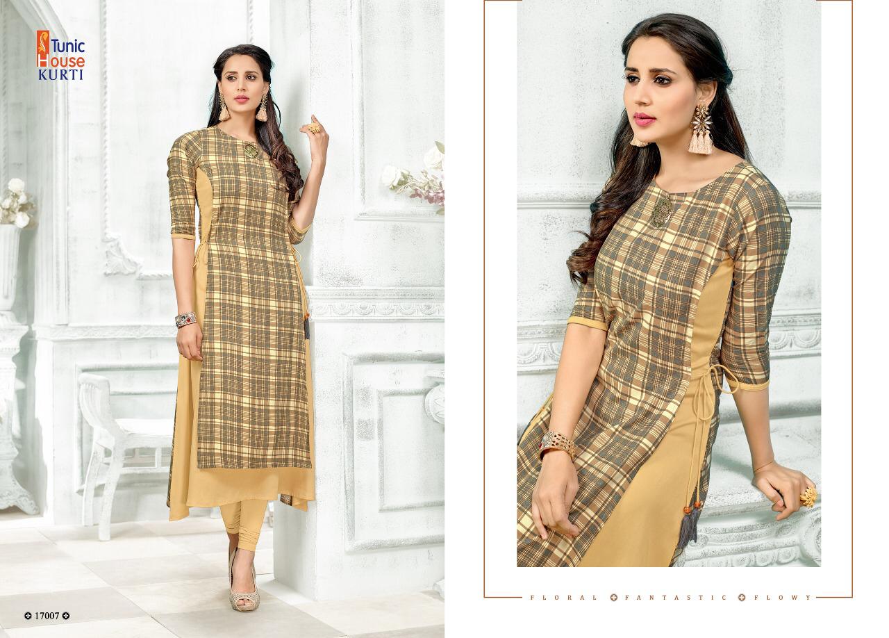 Tunic House Rukshar-2 Rayon Printed Double Layer Kurti Catalog