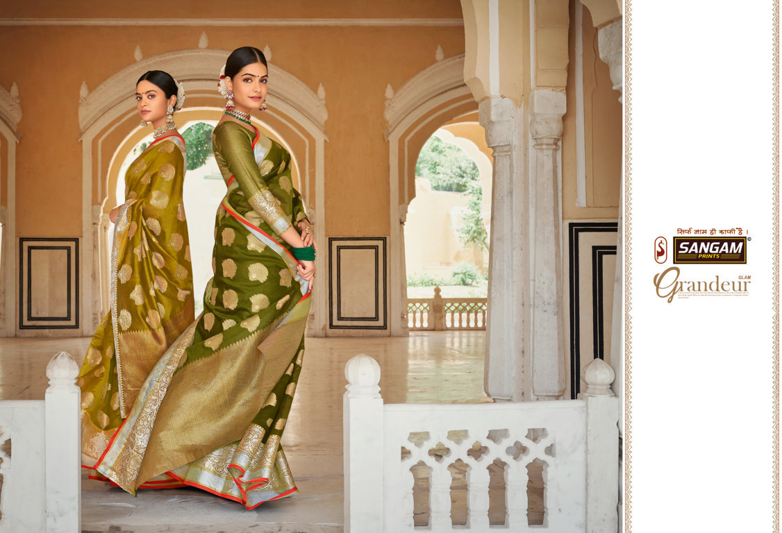 Sangam Roohi Organza Rich Pallu Sarees