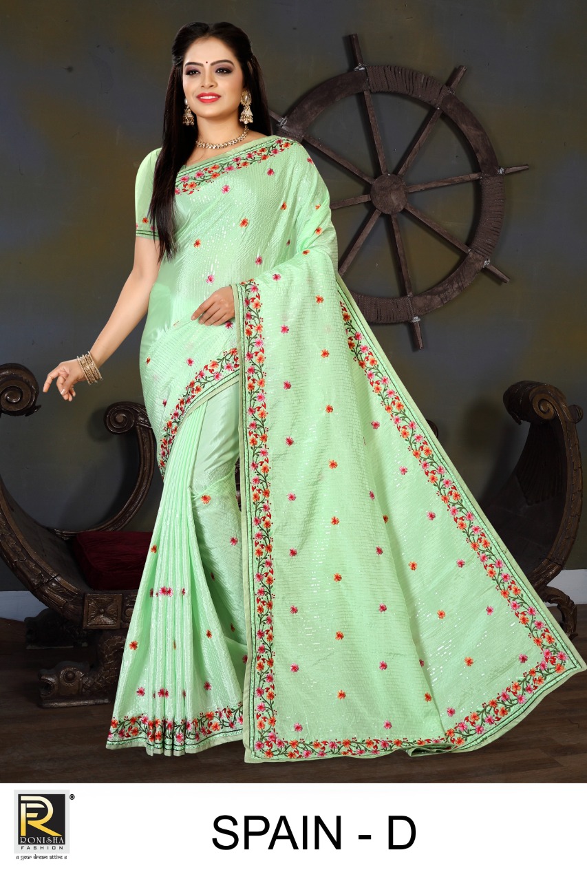 Ranjna Spain Fancy Trade Water Sequence Work Bollywood Style Traditional Saree Collection