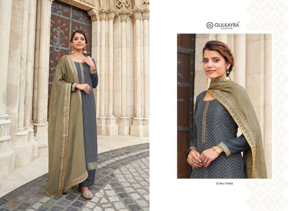 Aashirwad  Gulkayra Selja Real Chinon With Embroidery Work Salwar Suits Catalog