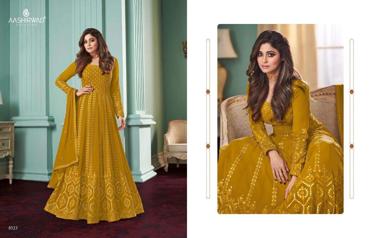 Aashirwad  Rose Real Georgette With Designer Work Ready-made Suits Catalog