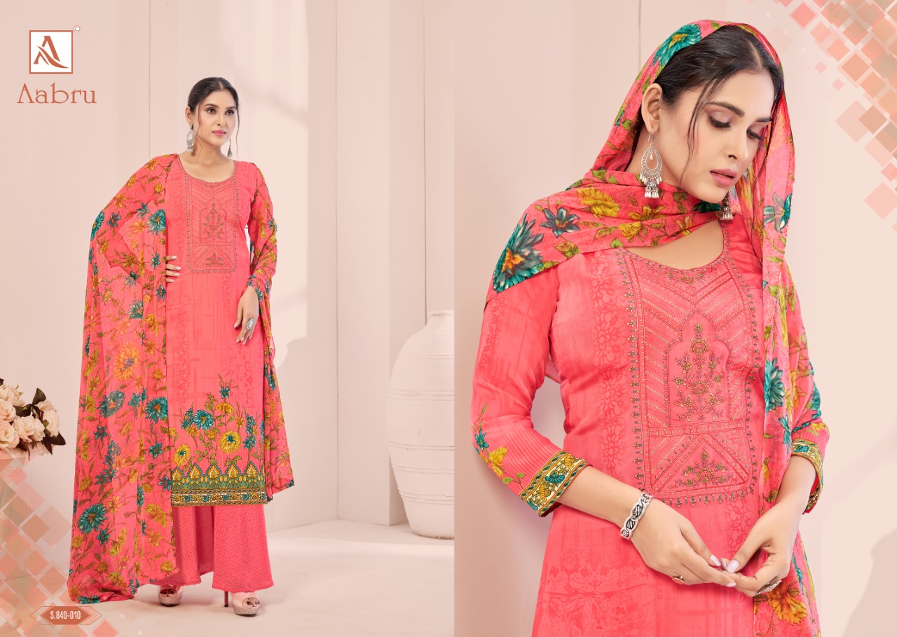 Alok Aabru Vol  2 French Crep Designer Dress Material Catalog
