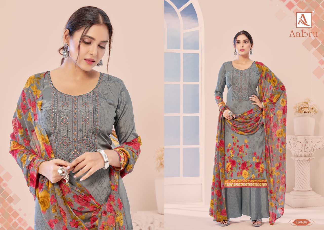 Alok Aabru Vol  2 French Crep Designer Dress Material Catalog