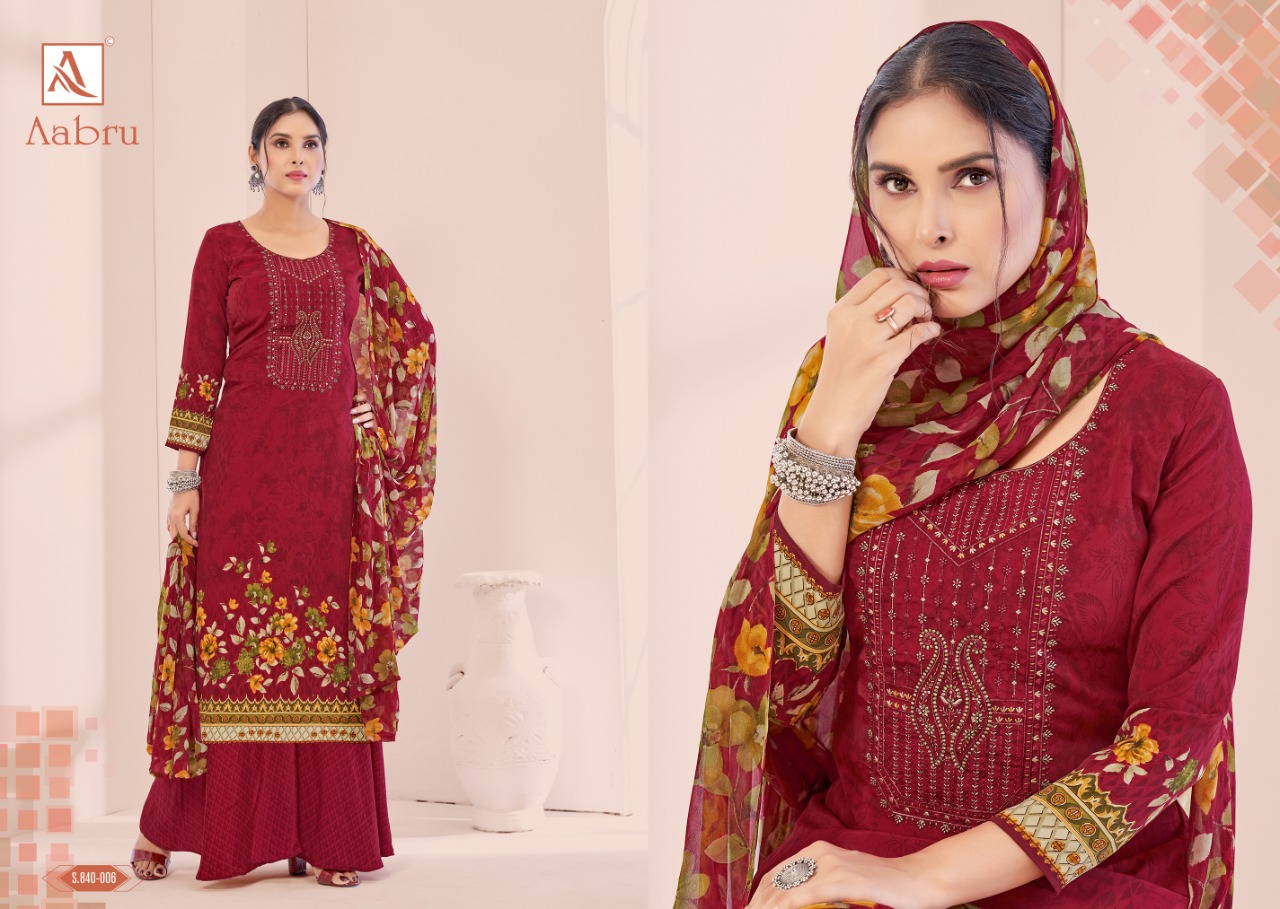 Alok Aabru Vol  2 French Crep Designer Dress Material Catalog