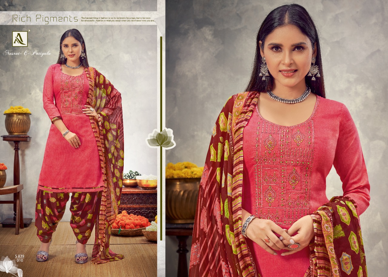 Alok Nusrat E Patiyala Vol 8 Jam Cotton Designer Dress Material Catalog