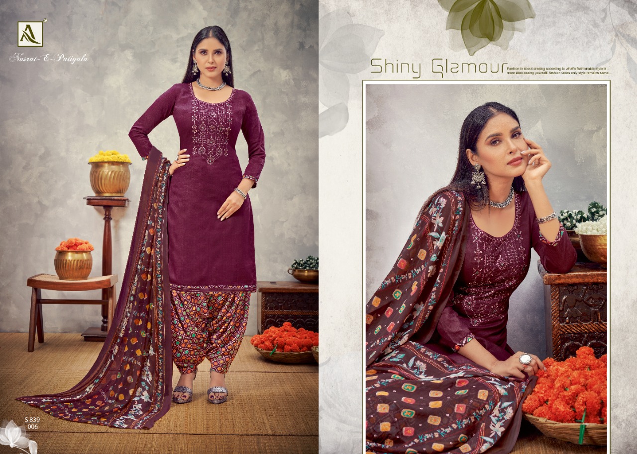Alok Nusrat E Patiyala Vol 8 Jam Cotton Designer Dress Material Catalog