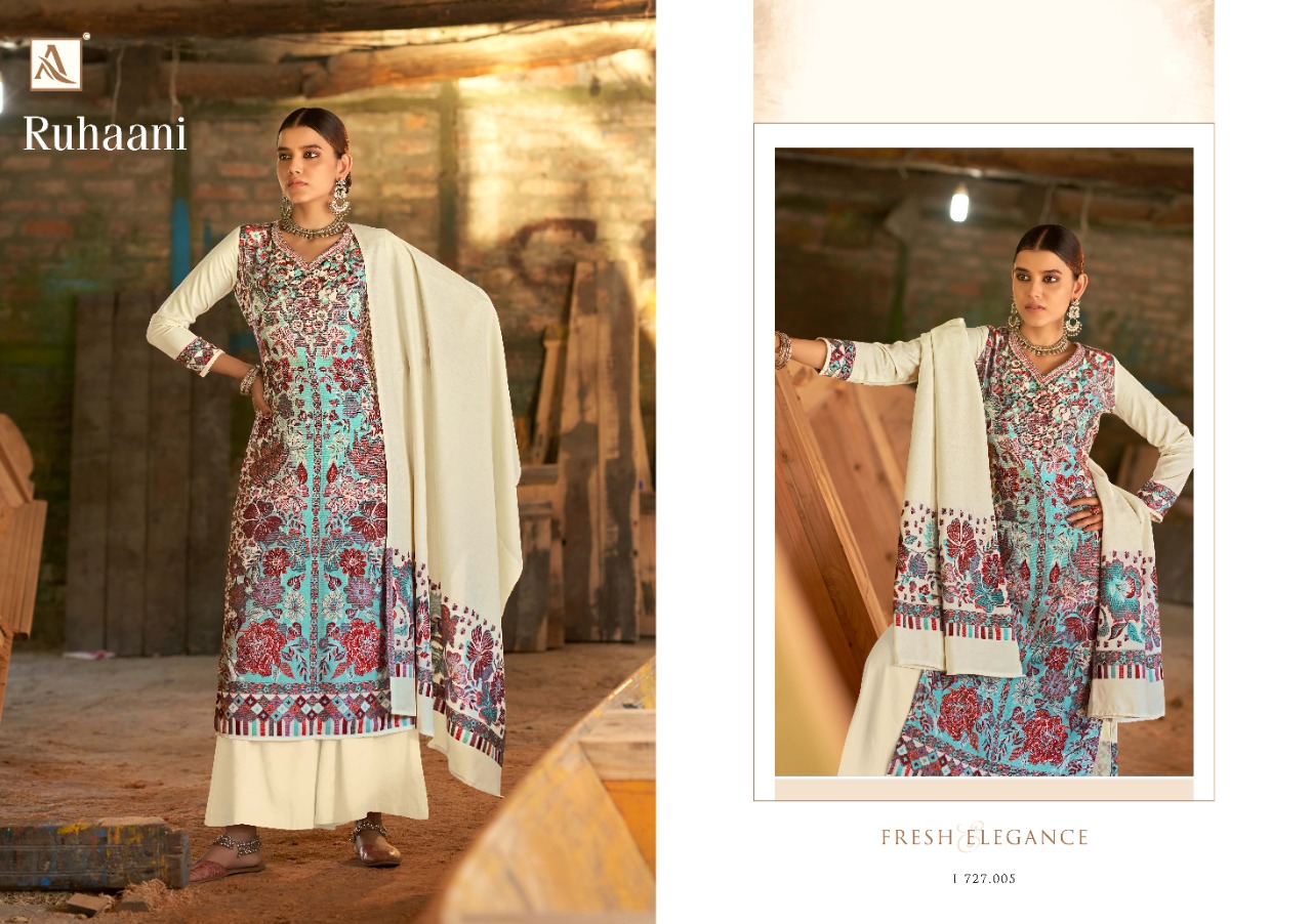 Alok Ruhaani Winter Wear Wool Pashmina Dress Material Catalog