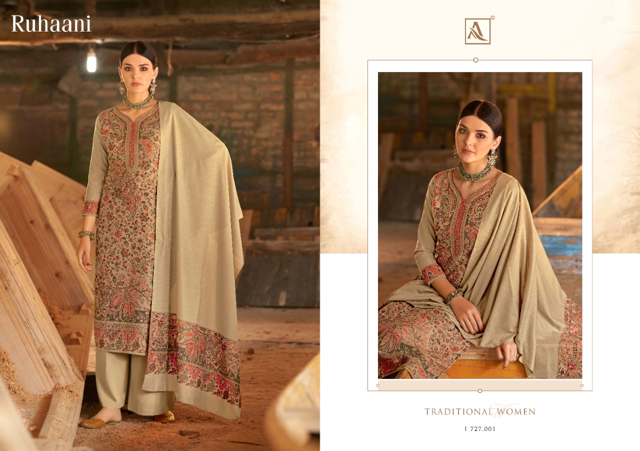 Alok Ruhaani Winter Wear Wool Pashmina Dress Material Catalog