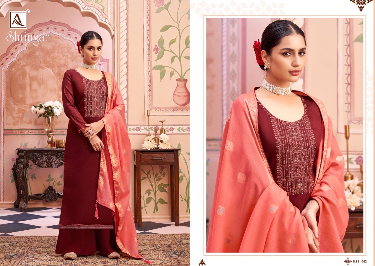 Alok Shringar Jam Cotton Designer Dress Material Catalog