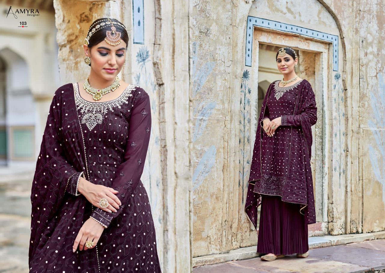Amyra Ruby Georgette Wear Designer Salwar  Suits Catalog