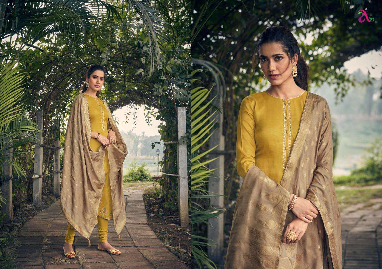 Angroop Plus Charissa Tussar Silk With Heavy Embroidery Salwar Suits Catalog