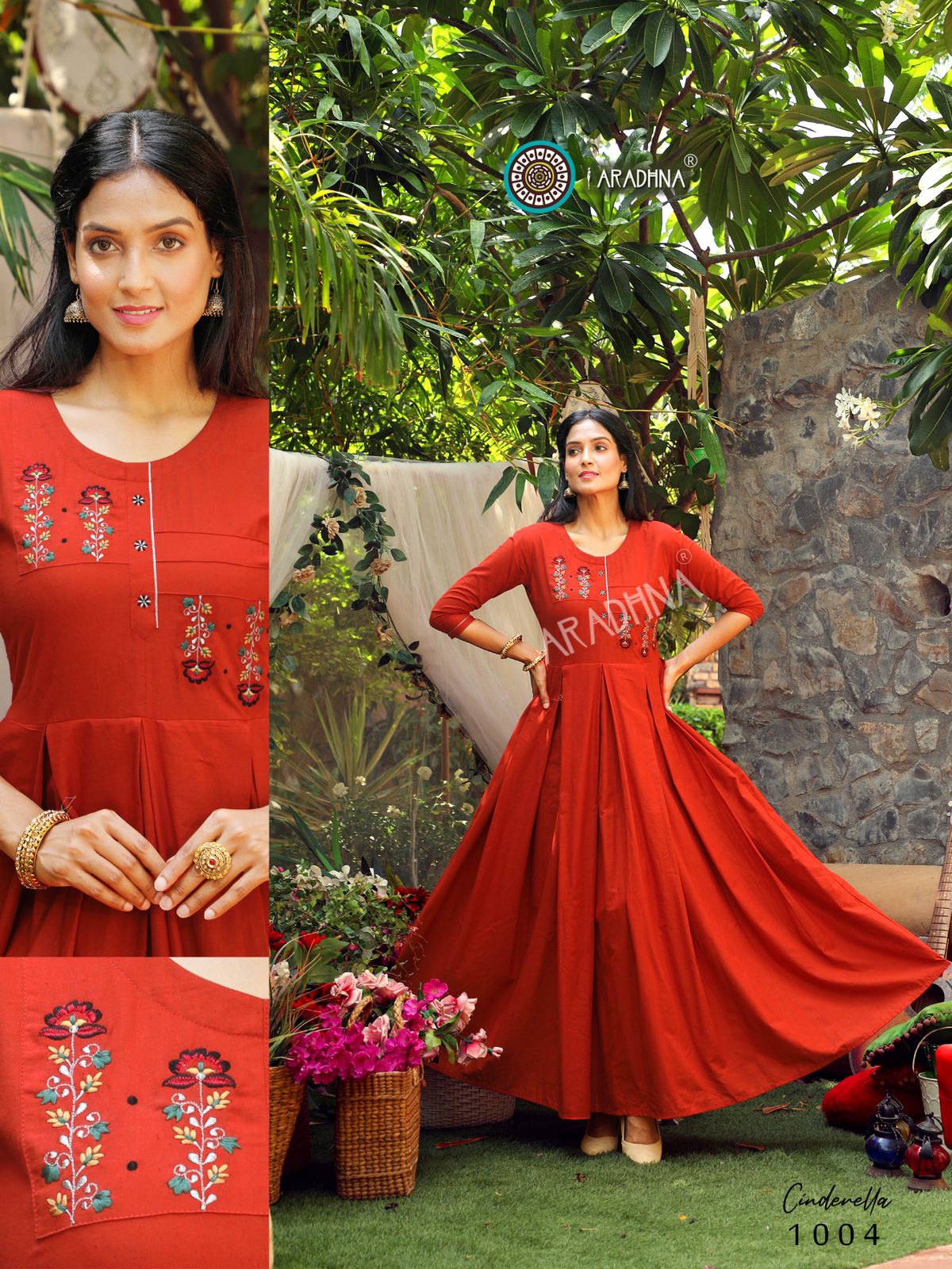Aradhna Cinderella  Vol 1 Heavy Cotton Long Anarkali Kurti Catalog