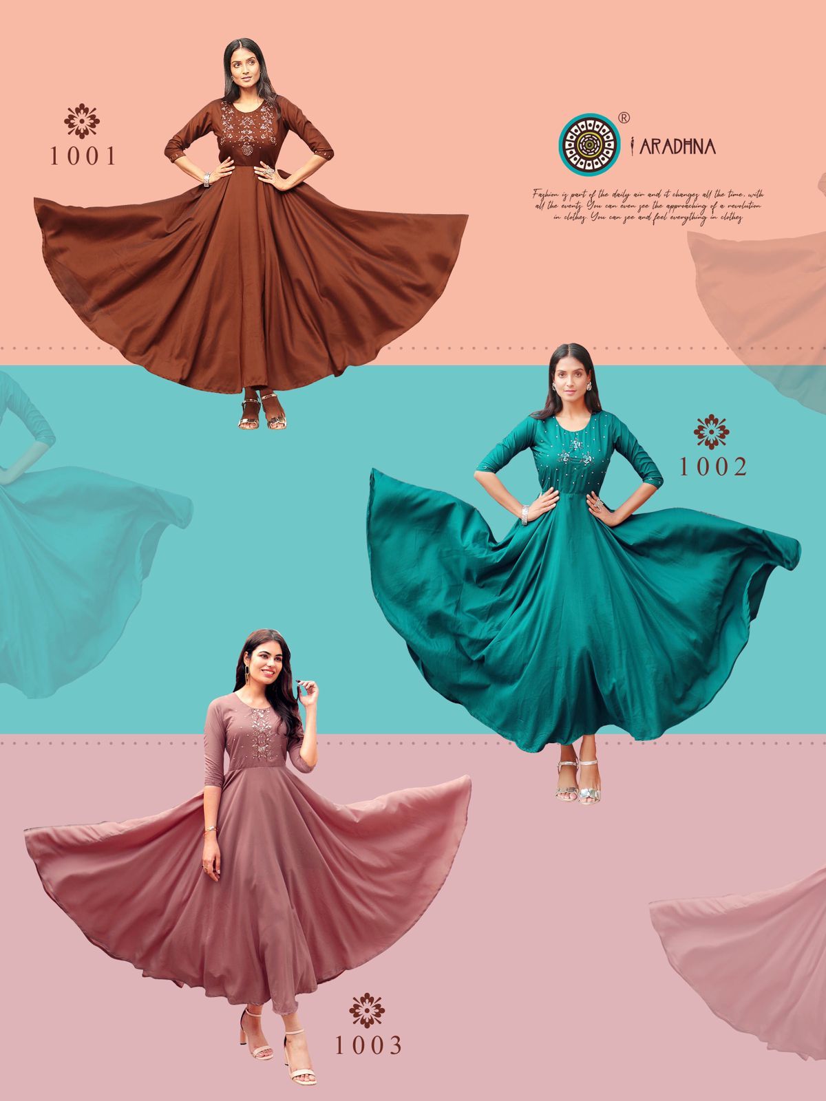 Aradhna Fashion Core Vol  1 Handwork Anarakali Long Kurti Catalog