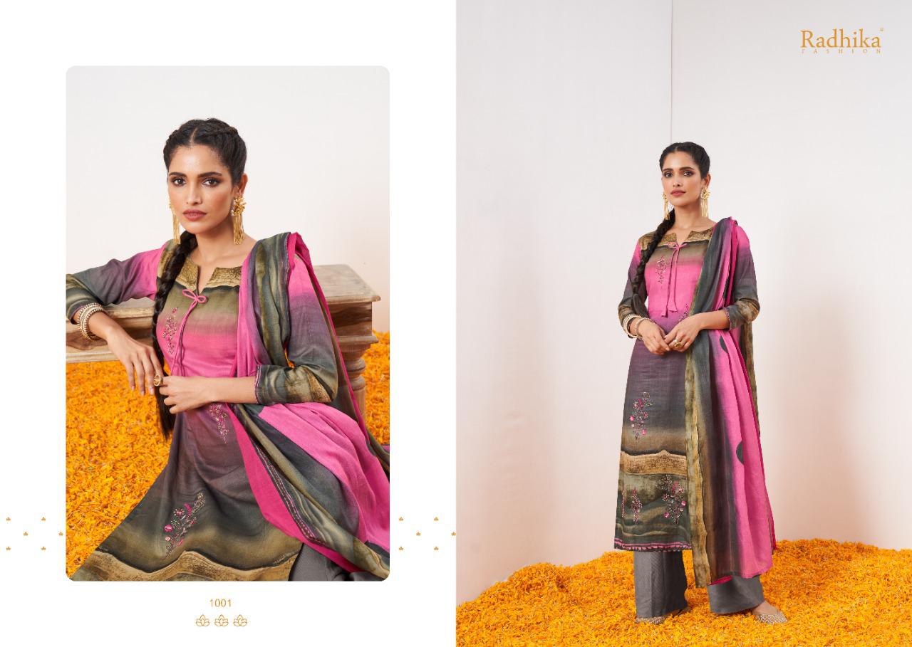 Azara Marigold Cambric Cotton Designer Dress Material Collection