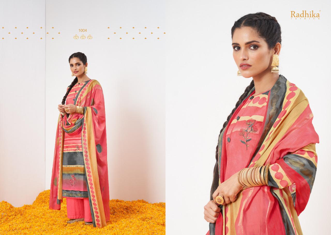 Azara Marigold Cambric Cotton Designer Dress Material Collection