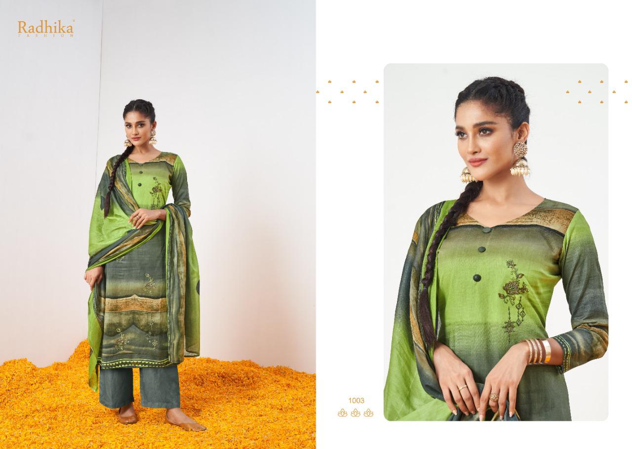 Azara Marigold Cambric Cotton Designer Dress Material Collection