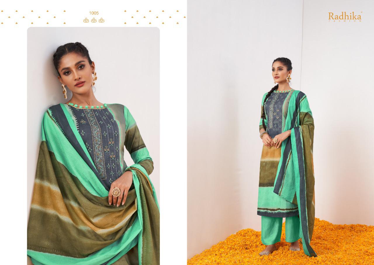 Azara Marigold Cambric Cotton Designer Dress Material Collection